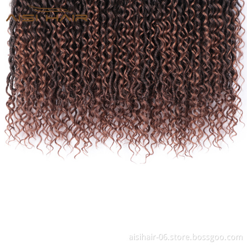 Aisi Hair Goddess Faux Locs Crochet Braids Hair Synthetic Brown Loose Wave Braids Hairpieces Extensions For Black Women